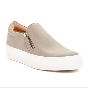 Steve Madden Gray Glaammar Zipper Slip-On Sneakers